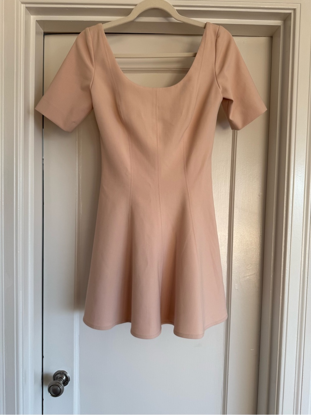 Elizabeth and James Blush Peach Scoop-Neck Fit & Flare Dress